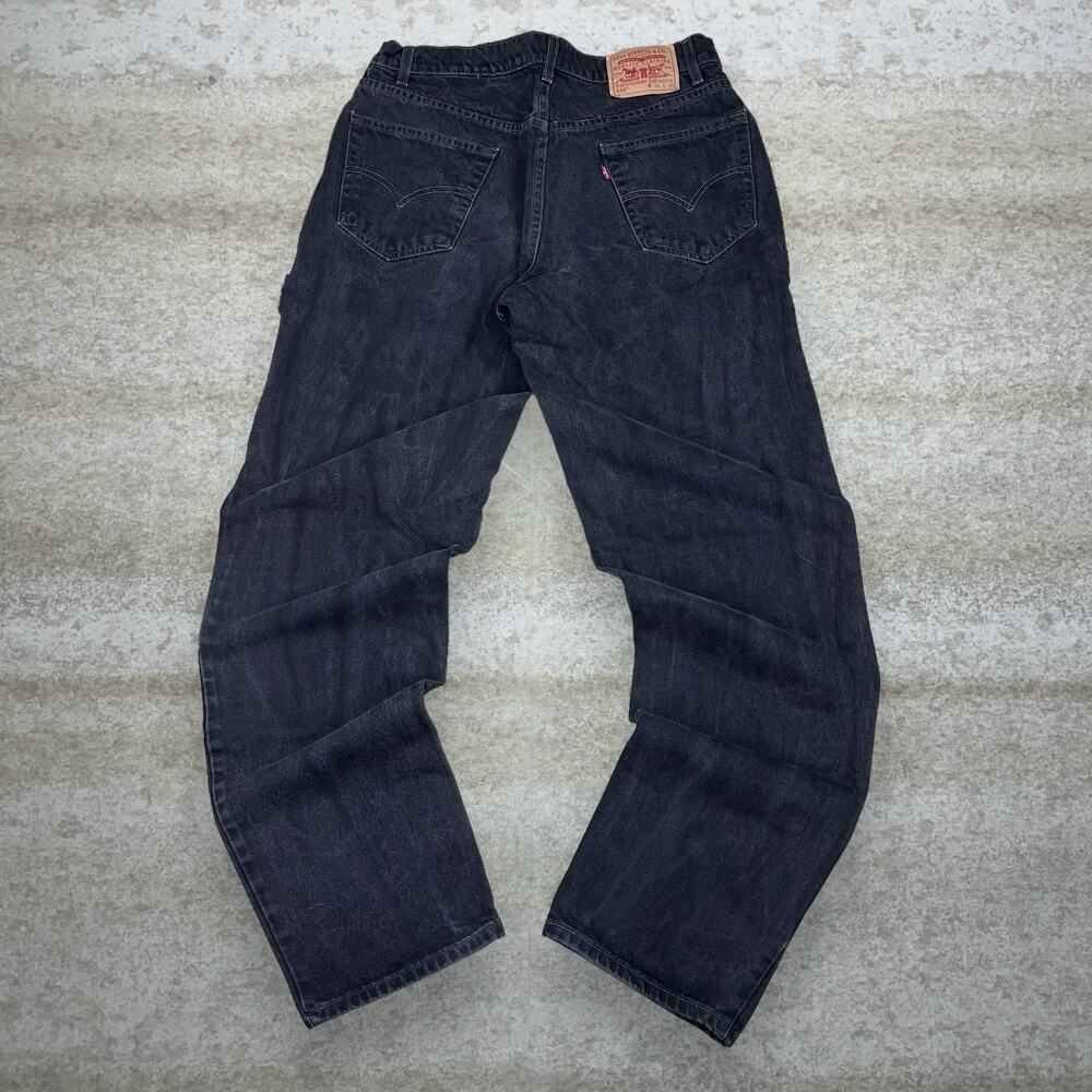 Vintage 90s Levis Jeans 550 36x36 Relaxed Fit Jet Black Wash Denim 100% Cotton